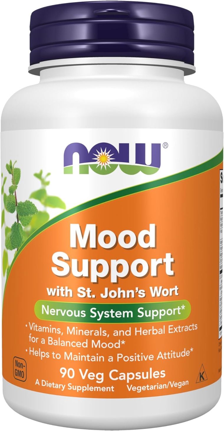 NOW Foods Supplements, Mood Support with St. John's Wort, Nutrient and Herbal Extracts, 90 Veg Capsules