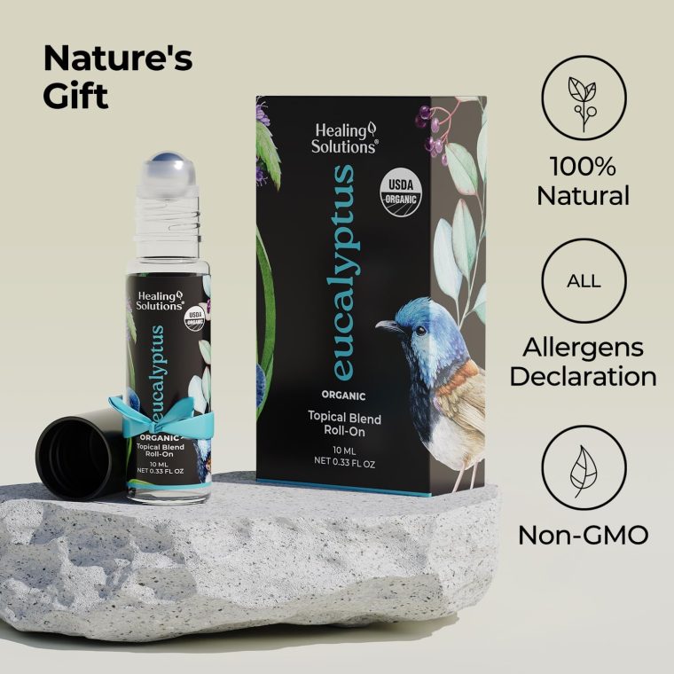 Healing Solutions (2 Pack) USDA Certified Organic Eucalyptus Essential Oil Roll-On Set - Rub on Chest and Breathe, for Skin - Image 5