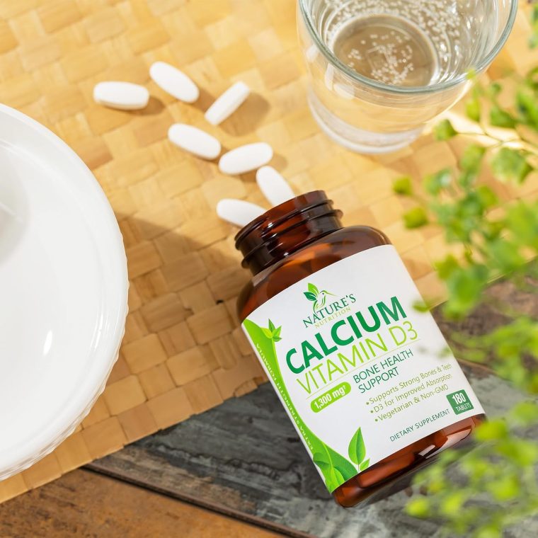 Calcium Supplement with Vitamin D - 1200 mg Calcium Carbonate with 1600 IU of D3 Vitamins - Supports Bone Strength, Teeth & Immune System - Natural & Easily Absorbable for Women & Men - 180 Tablets - Image 9