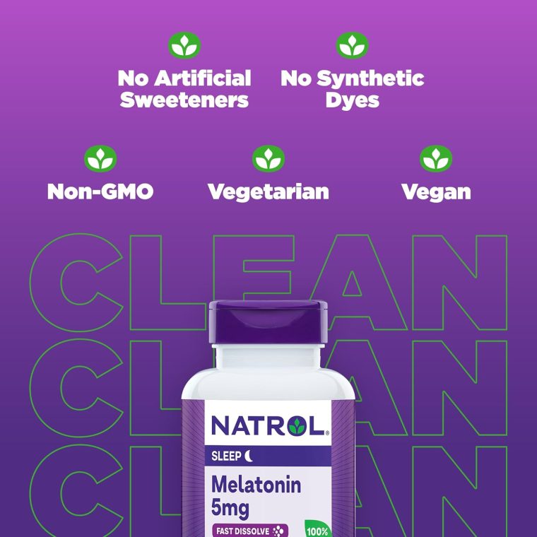 Natrol Melatonin 5mg Fast Dissolve Tablets, Sleep Support Supplements for Adults, Strawberry Flavor, 200 Tablets, Up to 200 Day Supply - Image 5
