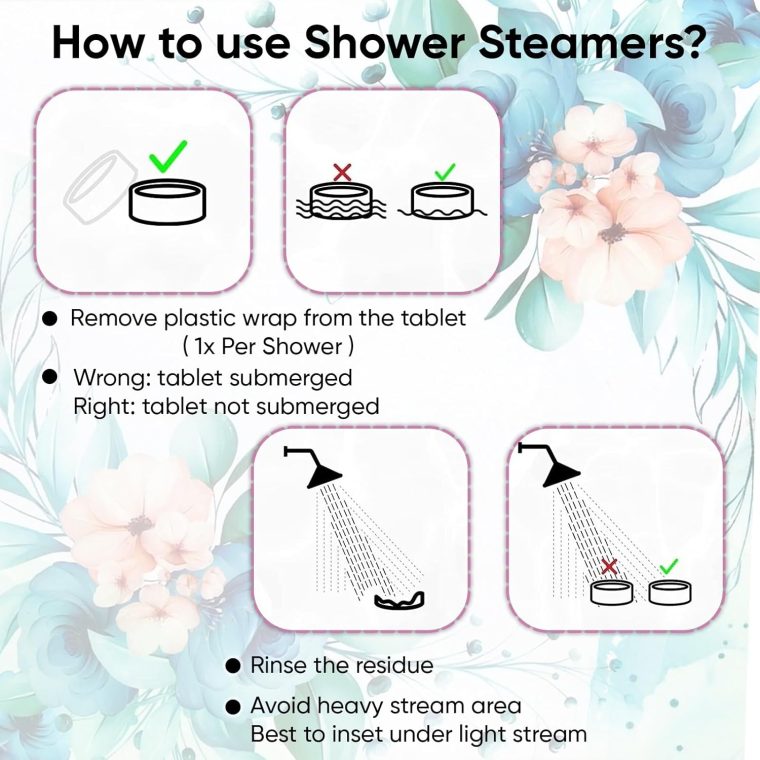 Shower Steamers Aromatherapy, 8 Packs Shower Tablets with Tray, Shower Bombs with Essential Oils, Spa kit, Self Care & Relaxation, Shower Bombs for Women Aromatherapy (8 pcs with Tray) - Image 6