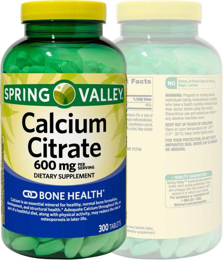 Spring Valley Calcium Citrate 600mg, 300 Tablets per Bottle, Bone & Joint Health (Pack of 1) - Image 2