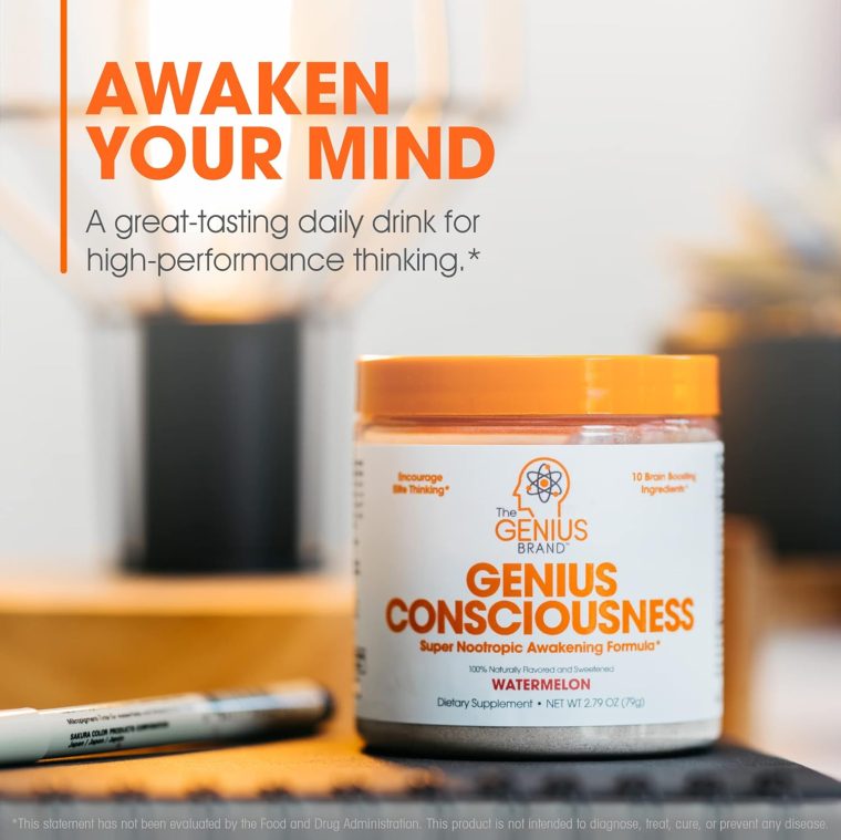 Genius Consciousness - Premium Nootropic Powder for Focus, Memory & Mental Clarity - AlphaSize, NeuroFactor, Lion’s Mane & Dynamine - Natural Brain Booster for Studying, Work & Creativity – Watermelon - Image 8