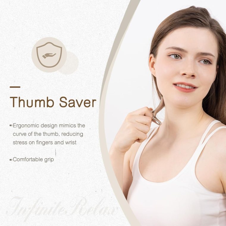 Metal Trigger Point Massage Tool for Deep Tissue Massage & Body Gua Sha, Muscle Scraper Tool, Thumb Saver Acupressure Tool, Fascia Blaster for Full Body Pain Relief - Image 4