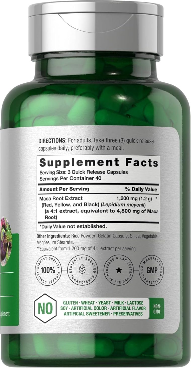 Horbäach Maca Root Capsules for Men and Women | 120 Pills | High Potency Extract | Non-GMO and Gluten Free Formula - Image 2