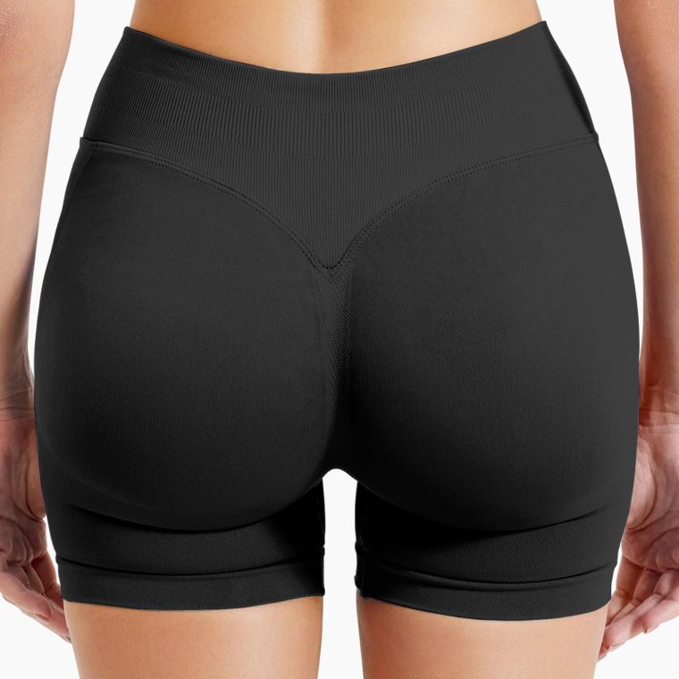 Women Workout Impact Shorts 4.5 Scrunch Butt Lifting Tummy Control Gym Shorts Comfy Running Seamless Booty Biker Shorts - Image 2