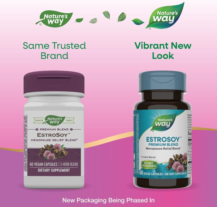 Nature's Way EstroSoy, Menopause Relief Blend*, Helps Relieve Menopausal Symptoms*, Black Cohosh, Red Clover, and Fermented Soy, 60 Vegan Capsules - Image 2