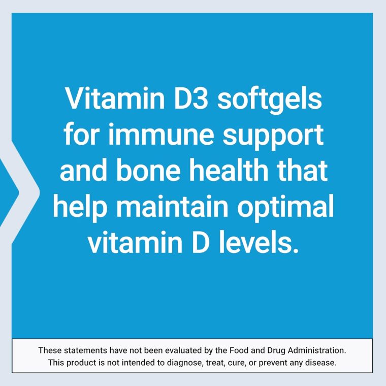 Life Extension Vitamin D3 25 mcg (1000 IU), Immune System Support, Bone Health, Whole-Body Health, Value Size, Gluten-Free, Non-GMO, 250 softgels - Image 6