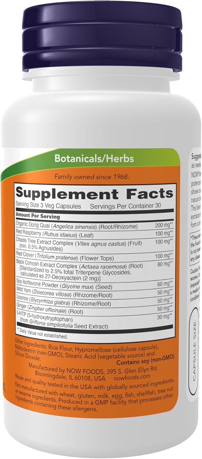 NOW Foods Supplements, Menopause Support, Blend Includes Standardized Herbal Extracts and Other Nutrients, 90 Veg Capsules - Image 2