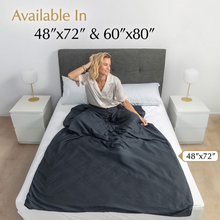 Weighted Blanket Cover 60”x80”, Queen Size, Duvet Cover for Weighted Blanket, Silky Soft Bamboo Viscose, Machine Washable, Charcoal Grey - Image 4