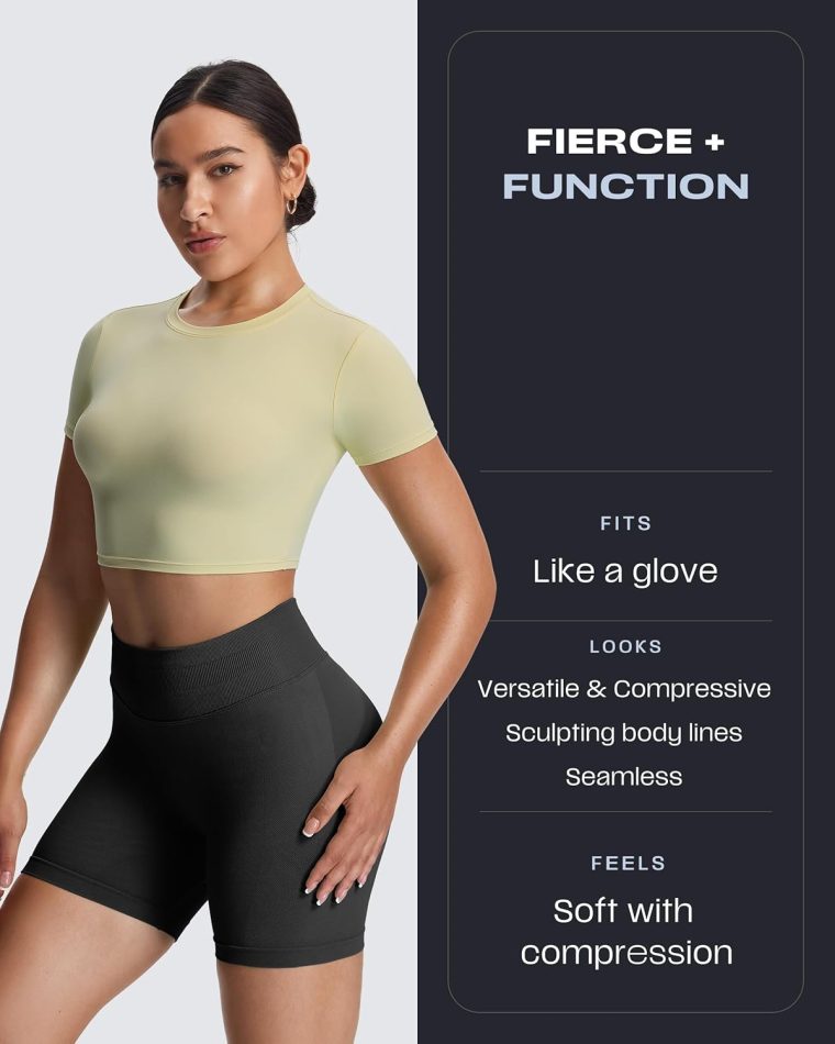 Aoxjox Seamless Workout Biker Shorts for Women Impact Hidden Scrunch Low Waisted Athletic Running Yoga Short 3.5"/4.5"/6" - Image 3