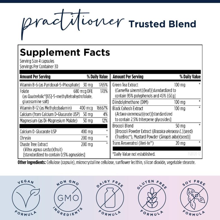 Designs for Health FemGuard + Hormone Balance for Women - DIM, Black Cohosh, Calcium D-Glucarate, EGCg Green Tea Extract & Chaste Tree Supplement for Mood Support & Estrogen Metabolism (120 Capsules) - Image 6