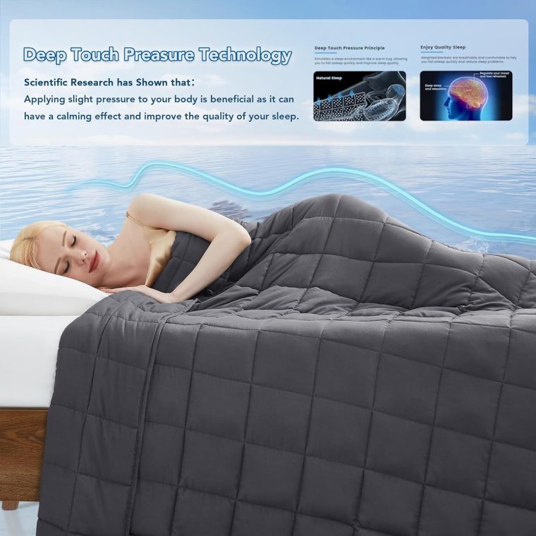Topcee Weighted Blanket for Adults (20 lbs, 60" x 80") Queen Size Soft Cooling Heavy Blanket Sleeping, Apply to 190-210 lbs Body, Thick Breathable Blanket with Glass Bead, Easy Care - Image 3