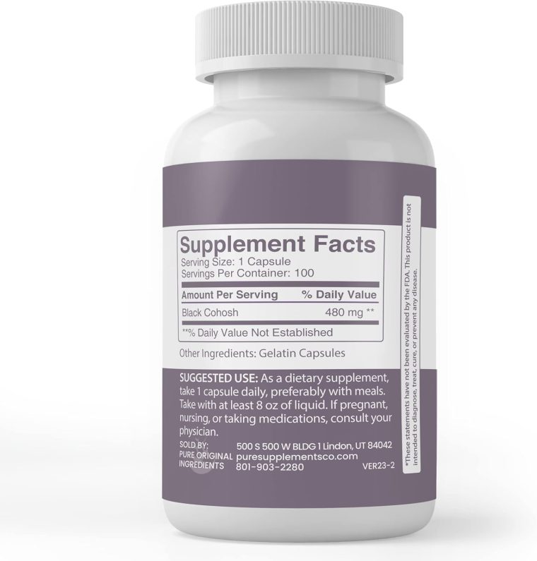 Pure Original Ingredients Black Cohosh Root, (100 Capsules) Always Pure, No Additives Or Fillers, Lab Verified - Image 3