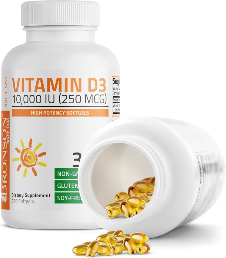 Bronson Vitamin D3 10,000 IU (250 mcg) High Potency - Supports Healthy Immune System, Strong Bones, Muscles & Teeth - Non GMO, 360 Softgels (1 Year Supply) - Image 5
