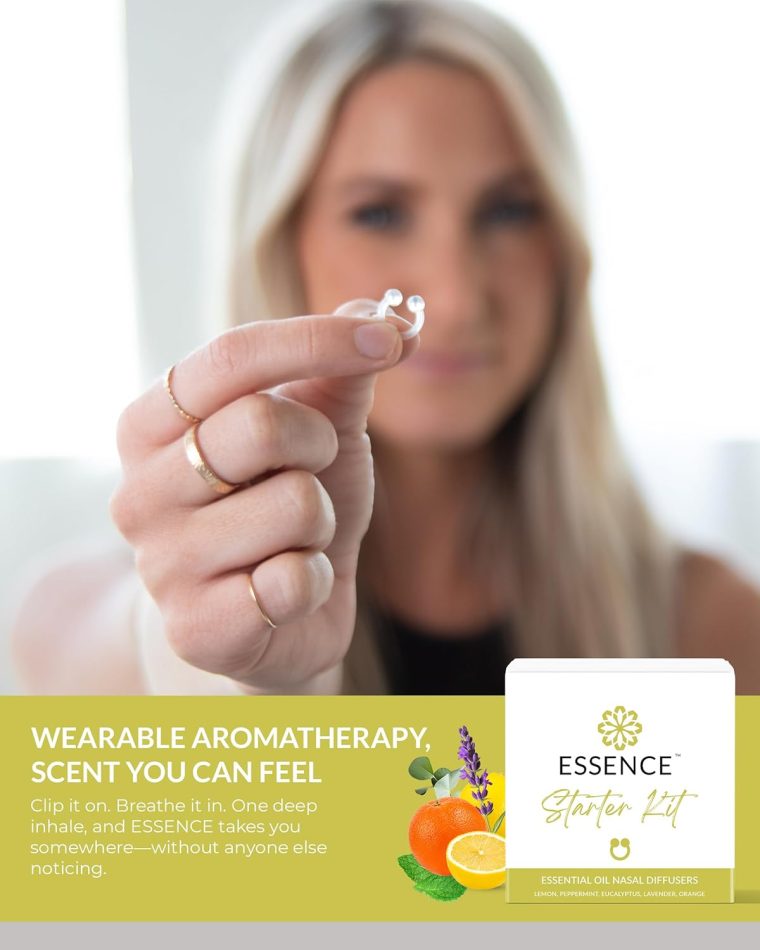 Essence Nasal Diffuser Starter Kit – Essential Oil Silicone Nose Ring Inhalers for Beginners – Wearable Aromatherapy Bundle for Relaxation, Energy & Breathing Support - Image 4