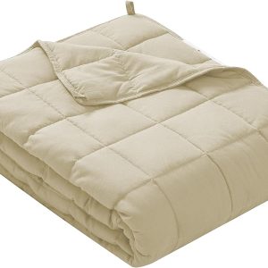 MUTLU HOME GOODS Soft Weighted Blanket, Heavy Blanket with Glass Beads, Breathable and Calming Weighted Blanket for Adults 7 lbs Weighted Blankets