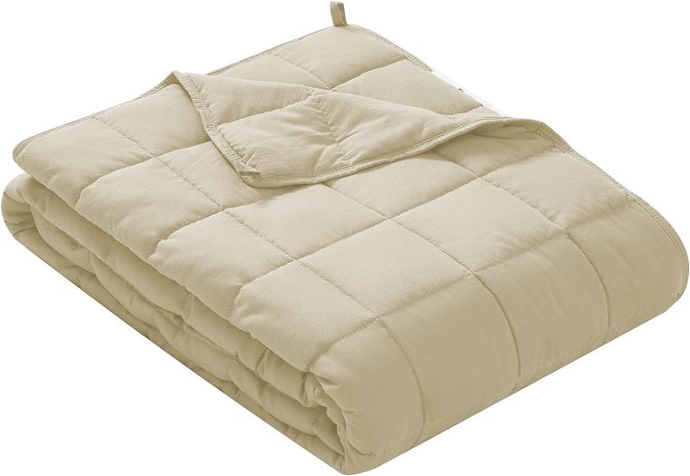 MUTLU HOME GOODS Soft Weighted Blanket, Heavy Blanket with Glass Beads, Breathable and Calming Weighted Blanket for Adults 7 lbs Weighted Blankets