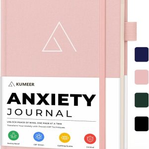 Guided Anxiety Journal for Women and Men – Cognitive Behavioral Therapy Journal with Repetitive Mindfulness Prompts, Self-Care & Anti-Anxiety Journals for Mental Health & Wellness (Pink)