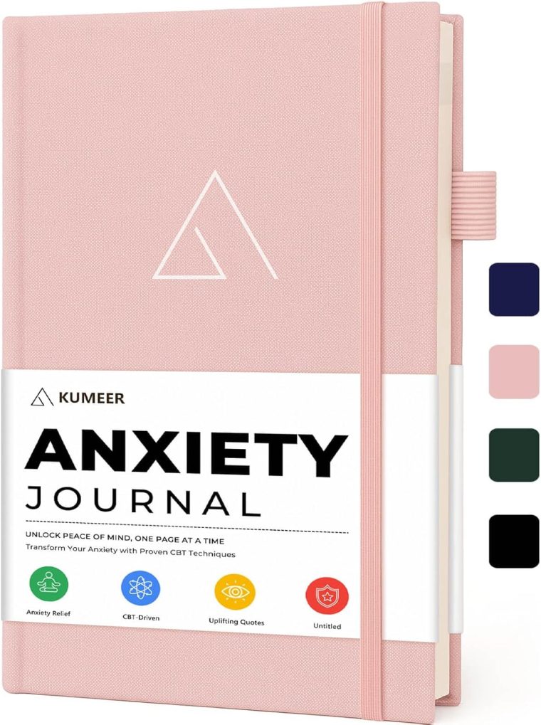 Guided Anxiety Journal for Women and Men – Cognitive Behavioral Therapy Journal with Repetitive Mindfulness Prompts, Self-Care & Anti-Anxiety Journals for Mental Health & Wellness (Pink)