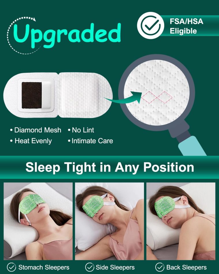 16 Packs Steam Eye Masks for Dry Eyes, Self Heating Warm Compress for Eyes Fatigue & Puffiness Relief, Disposable Heated Eye Mask Travel Essentials, Spa Relaxation Gift, FSA & HSA Eligible, Unscented - Image 2
