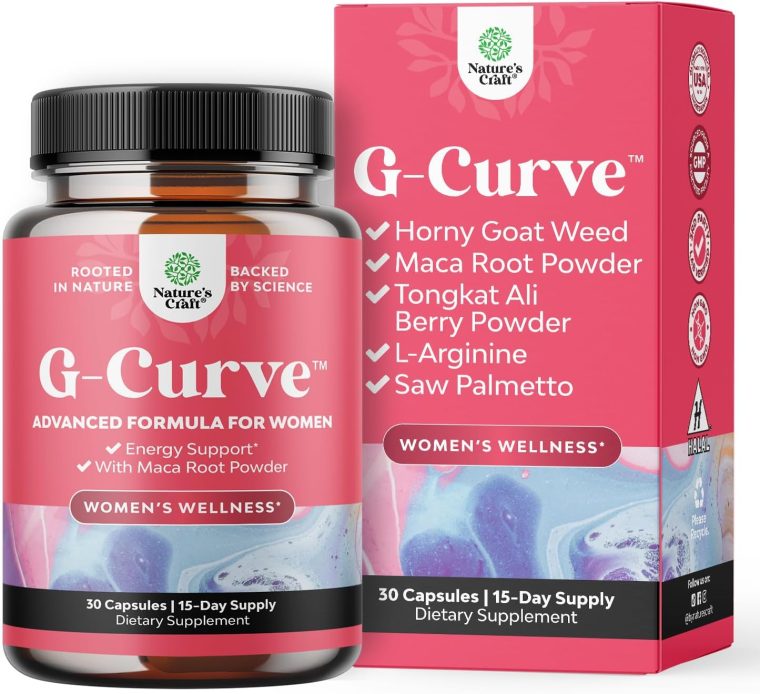 Natures Craft G Curve Horny Goat Weed for Women - Invigorating Feminine Blend with Maca Root Female and Tribulus Terrestris Enhanced Energy Mood Performance