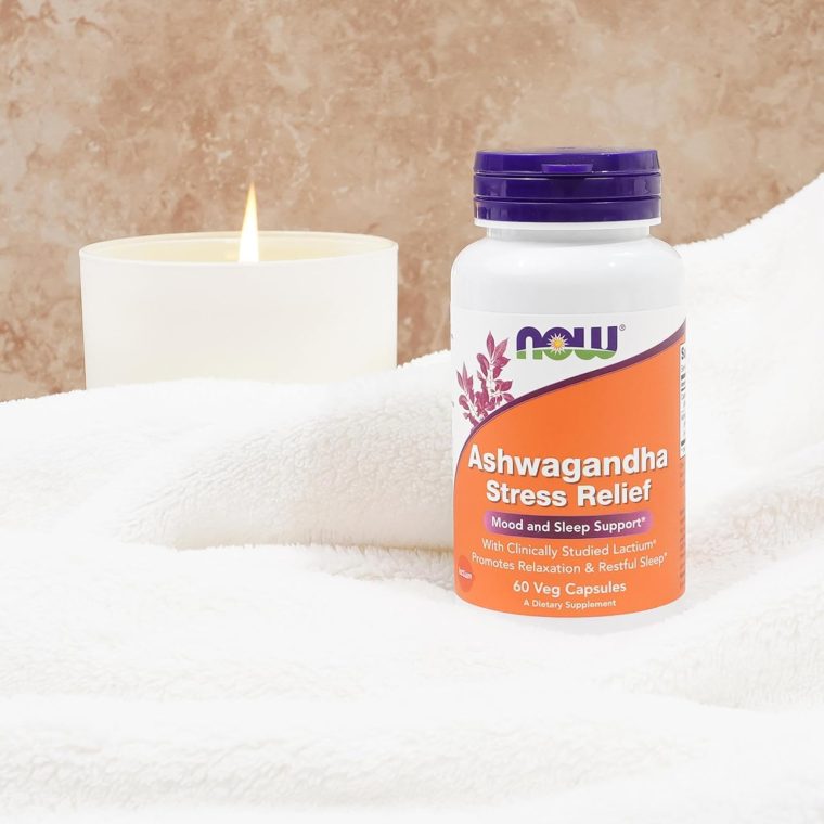 NOW Foods Supplements, Ashwagandha Stress Relief, Mood and Sleep Support*, with clinically Studied Lactium®, Promotes Relaxation and restful Sleep*, 60 Veg Capsules - Image 6