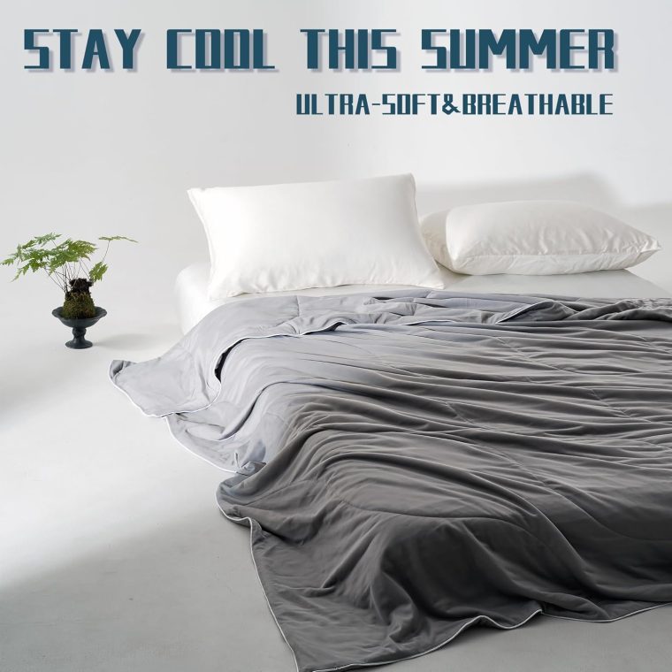 DOWNCOOL Cooling Comforter, Grey Cooling Blanket Queen Size, Cooling Duvet for Hot Sleeper, Breathable Summer Quilt, Lightweight Soft Q-Max>0.4 Arc-Chill Cool Comforter,90"X90" - Image 9