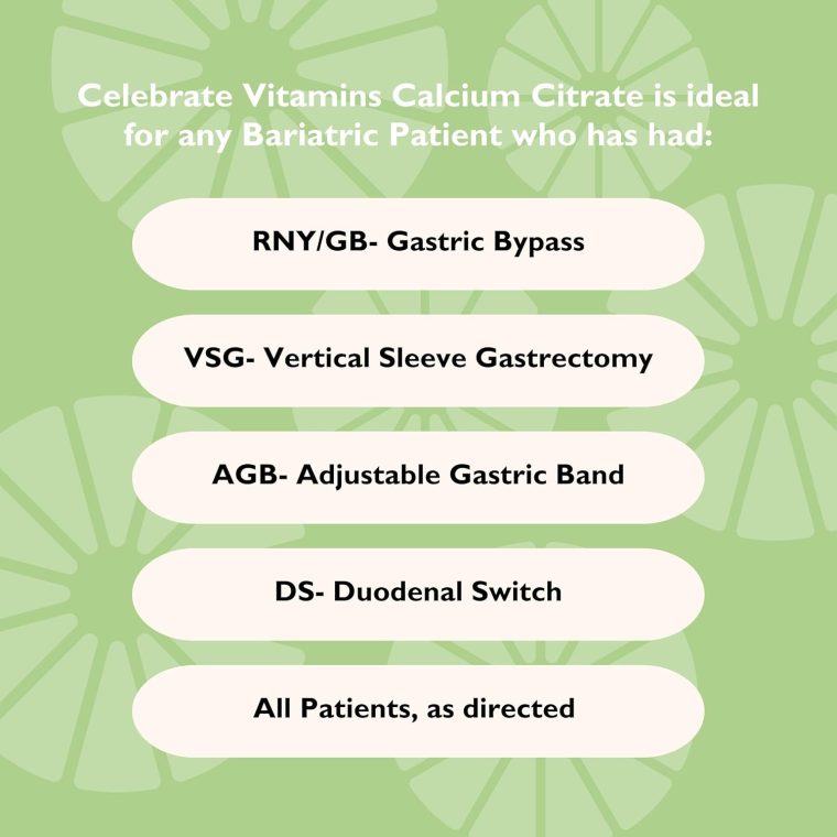 Celebrate Vitamins Calcium Plus – 600mg Calcium Citrate, 600 IU Vitamin D3 & 50mg Magnesium for Post Bariatric Surgery - Gluten-Free & Sugar-Free - 180 Non-Chewable Tablets - Image 4