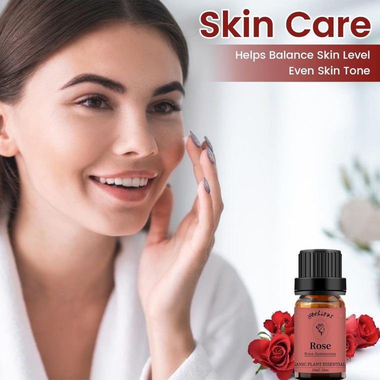 yethious Rose Lemon Essential Oils Set 2pcs*10ml 0.66oz 100% Organic Pure Aromatherapy Gift Oil Kit for Diffuser Rose Oil Essential Oil - Image 6