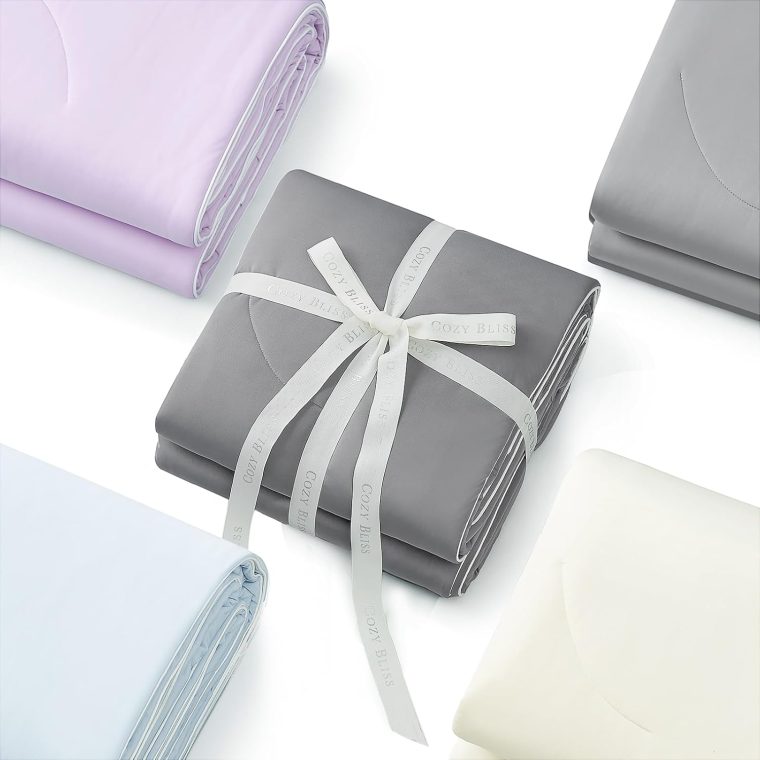 Cozy Bliss Cooling Comforter Queen Size Dual-Sided, Ultra-Soft Cooling Blankets for Hot Sleepers and Night Sweats, Breathable Lightweight Silky Smooth, Dark Grey - Image 7
