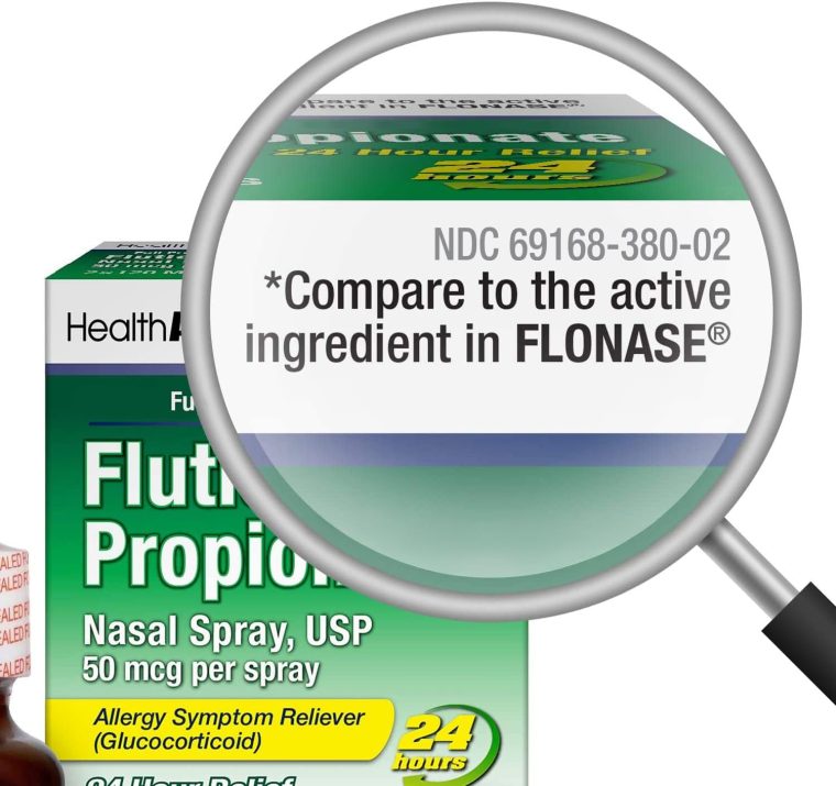 HealthA2Z® Fluticasone Propionate Nasal Sprays | Allery Relief Spray | Runny Nose | Nasal Congestion | Sneezing | Itchy Watery Eyes | 24 Hour Allergy Relief | (2 Packs)