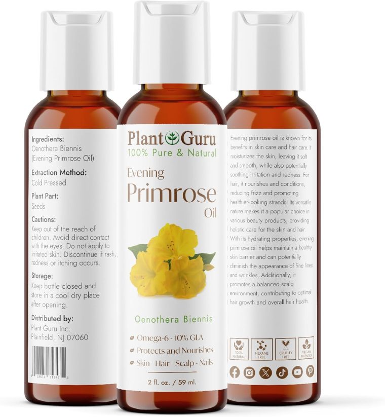 Evening Primrose Oil 2 fl. oz. Cold Pressed 100% Pure Natural Carrier - Skin, Face, Body and Hair Growth Moisturizer. Great for DYI Soap Making, Creams, and Lip balms. - Image 2