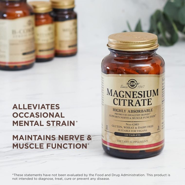 Solgar Magnesium Citrate - 120 Tablets, Pack of 2 - Promotes Healthy Bones, Supports Nerve & Muscle Function - Highly Absorbable - Non-GMO, Vegan, Gluten Free, Kosher - 120 Total Servings - Image 5
