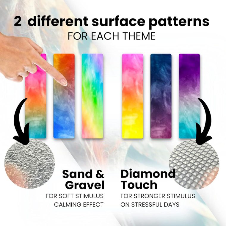 36 Unique Calm Sensory Strips – Two Surface Patterns Calm Sensory Stickers for Anxiety and Stress Relief – Textured Cute Stickers - Image 3