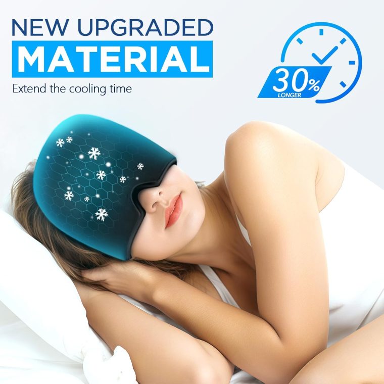 Migraine Relief Cap, Headache Relief Hat for Migraine Cap, Hot and Cold Therapy, Headache Eyes Mask for Stress Relief, Ice Pack Head Wrap for Sinus, Puffy Eyes, Tension,Black - Image 2