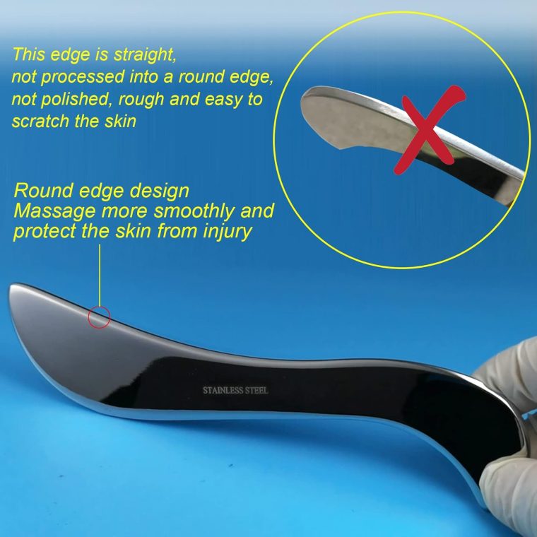 BYYDDIY Stainless Steel Gua Sha Muscle Scraper Tool,Scar Tissue Tool,Physical Therapy Tools,Muscle Scraping Tool,Guasha Massage Scraper,IASTM Tools,Skin Scraping Tool,Soft Tissue Massage Tool - Image 7