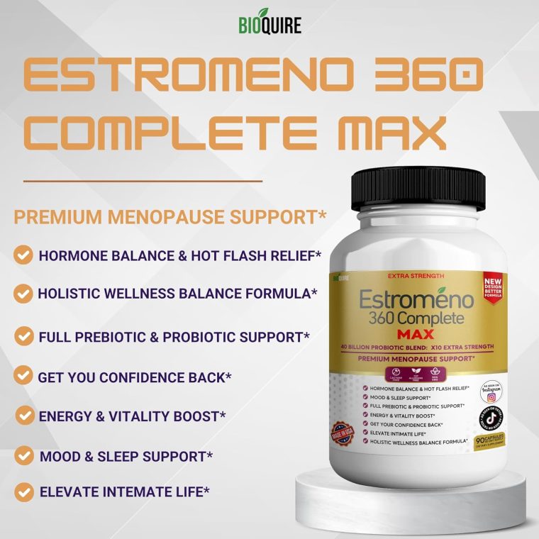 Estromeno 360 Complete Max, Premium Menopause Support Supplement, 40 Billion Probiotic Blend, 90 Capsules (1) - Image 6