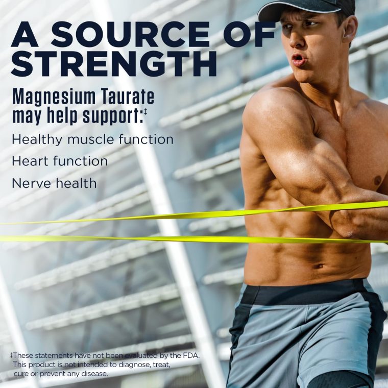 KAL Magnesium Taurate 400mg Plus Vitamin B6, Chelated Magnesium Supplement, High Absorption Magnesium Complex, Muscle and Heart Health Support, Vegan, Gluten Free, 60-Day Guarantee, 60 Serv, 120 Tabs - Image 3