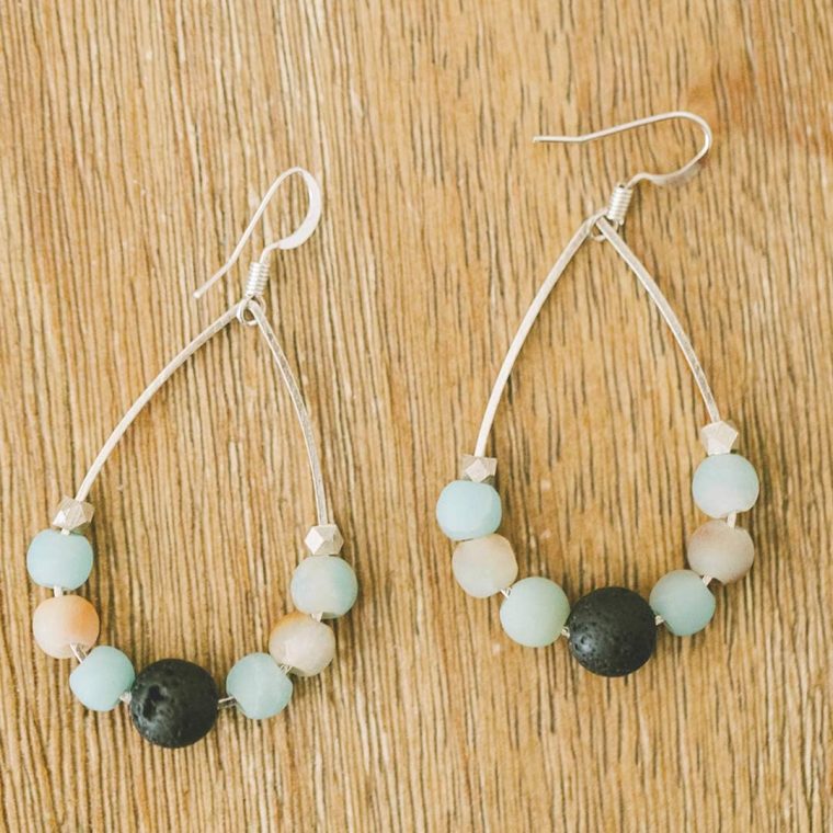 Lava Rock Earrings - Handmade in the USA - Essential Oil Diffuser Earrings for Women - Calming Earrings for Women - Crystal Lava Rock Jewelry Aromatherapy Earrings - Relaxation Gifts for Women - Image 5