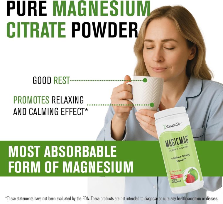 NaturalSlim Magicmag Pure Magnesium Citrate Powder – Stress, Constipation, Muscle, and Heart Support | Natural Strawberry & Lime Flavored Magnesium Supplement - 8oz Drink Mix (2 Pack) - Image 6