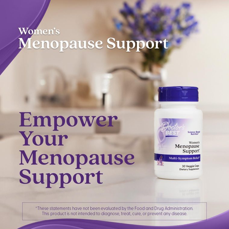 Doctor's Best Womens Menopause Support (Soy Isoflavone, Black Cohosh, Chaste Tree), Multi-Symptom Relief, Non-GMO, Gluten Free, Vegan 30 Veggie Caps - Image 6
