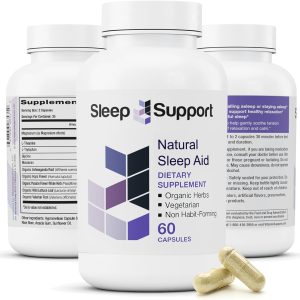 SleepSupport - Natural Sleep Aid for Adults to Help Promote Calm and Relaxation - Organic Sleep Supplement with Ashwagandha, Valerian Root, Magnesium, Melatonin, Glycine, L-Tryptophan - 60 Capsules