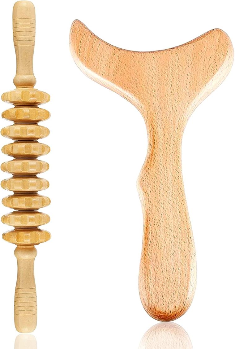 Wood Therapy Massage Tools Wooden Gua Sha Kits Maderoterapia Kit Body Sculpting Tools Wood Massager Roller for Relax Muscles (2)