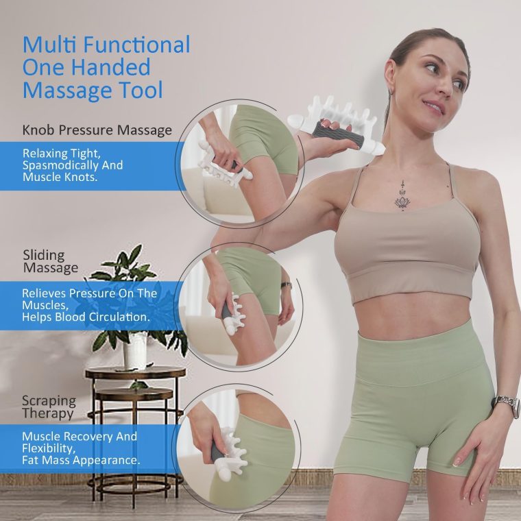 Fascia Massage Tool Myofascial Release Blaster Tools for Tighten Skin Lymphatic Drainage Trigger Point Deep Tissue Neck,Shoulder,Lower Back,Psoas,Thighs,Butt & Full Body(Grey) - Image 2