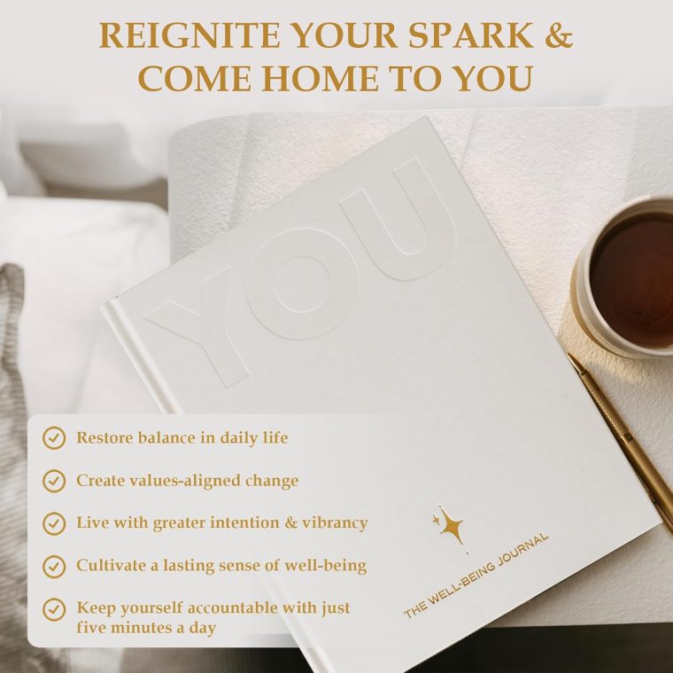 6-Month Guided Self-Care Journal – Morning & Evening Routines, Gratitude Prompts, Habit Tracking, Undated Daily Planner for Personal Growth, FSC-Certified Paper, Gold Foil Linen Cover (Sand) - Image 2