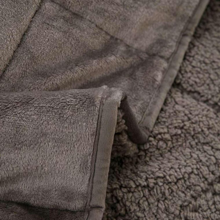 Sherpa 5lb Weighted Blanket for Adult, Both Sides Reversible Velvet Soft Plush Weighted Heavy Blanket for All Season Grey 36in*48in - Image 2