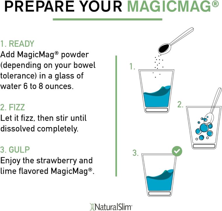 NaturalSlim Magicmag Pure Magnesium Citrate Powder – Stress, Constipation, Muscle, and Heart Support | Natural Strawberry & Lime Flavored Magnesium Supplement - 8oz Drink Mix (2 Pack) - Image 8
