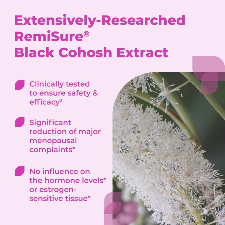 Menopause Symptoms Relief - Clinically Proven Ingredients - Menopause Supplements - Black Cohosh - Estrogen-Free - Made in Germany - 120 Tablets - Image 4