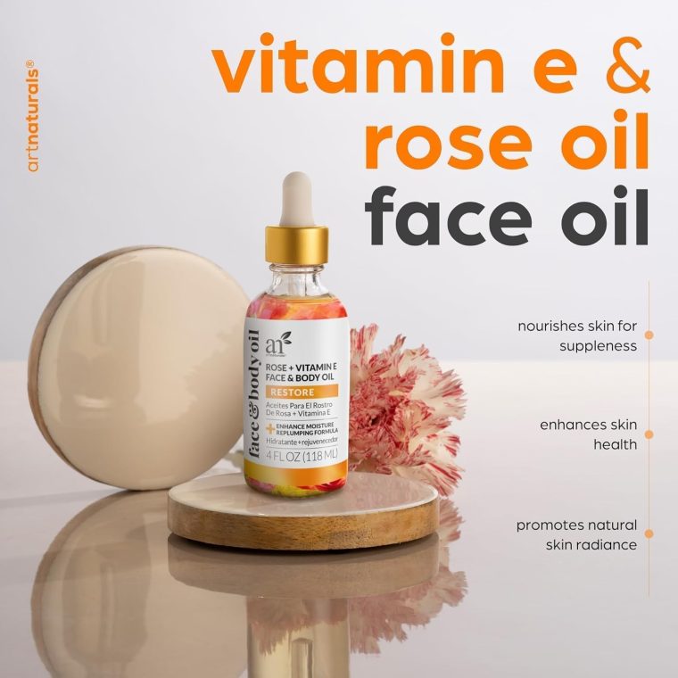ArtNaturals Face & Body Vitamin E Bio Oil 4.0oz + Gua Sha Facial Tools Set - Organic Moisturizer Skincare for Scars, Stretch Mark, Cellulite & Nails - Great Massage oil for Massaging Joint & Muscle - Image 2